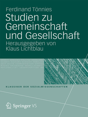 cover image of Studien zu Gemeinschaft und Gesellschaft